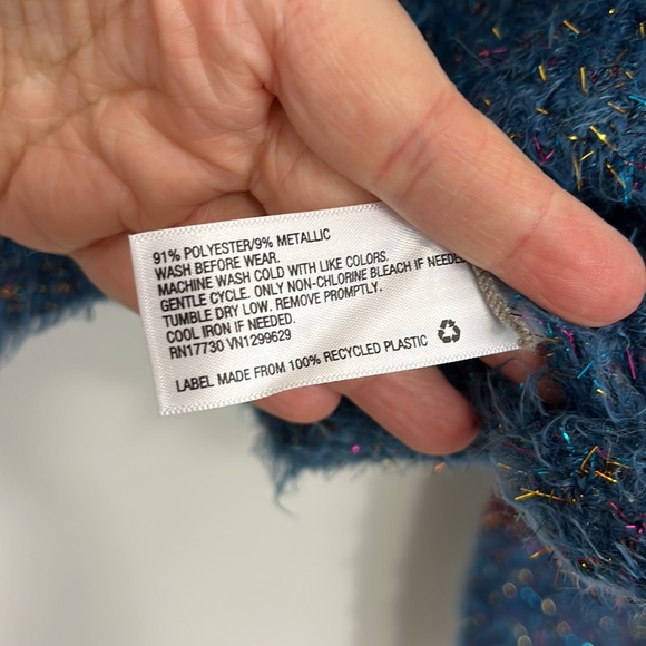 NWT Art Class XXL Striped Colorblock Metallic Sparkle Sweater - Picture 8 of 9